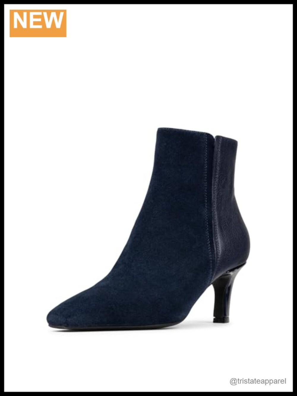 Donald Pliner Women's Suede Ankle Boots Block Heel Snip Toe Zip